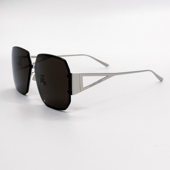 NEW BOTTEGA VENETA BV1085SA 001 SILVER GREY WOMEN SUNGLASSES BOTTEGA VENETA - Picture 5 of 11